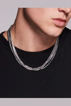 ASOS Multi row snake chain necklace in tone