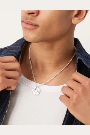 ASOS Necklace with hammered coin pendant in worn tone