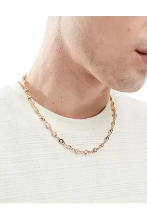 ASOS Molten design chain necklace with pearl embellishments in tone