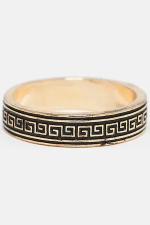ASOS Band ring with burnished greek wave design in tone