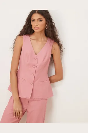 ASOS Lace edge trim waistcoat co-ord in