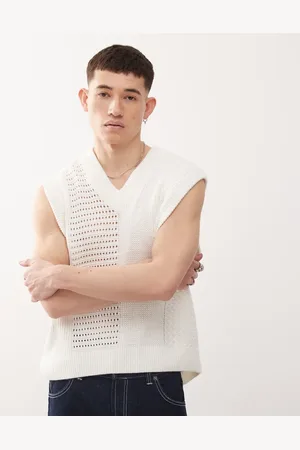 Obey Garret sweater vest in cream