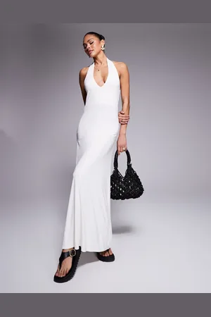 ASOS Halter maxi dress in cream