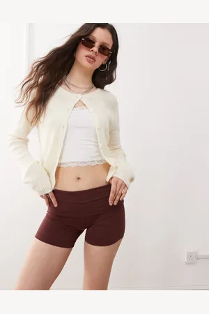 Miss Selfridge Fold over short in chocolate