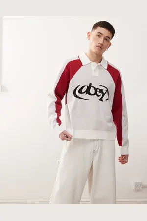 Obey Soccer logo polo sweater in