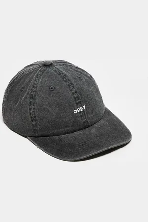 Obey Pigment bold 6 panel strapback logo cap in wash