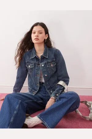 Miss Selfridge Denim girlfriend jacket in indigo wash