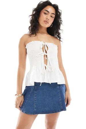 ASOS Denim godet mini skirt in mid