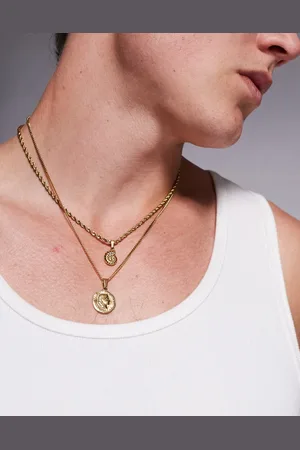 ASOS 2 pack waterproof stainless steel necklace with shell pendants in tone