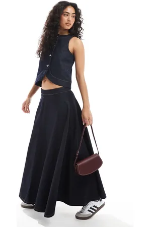 ASOS Denim circle skirt in indigo