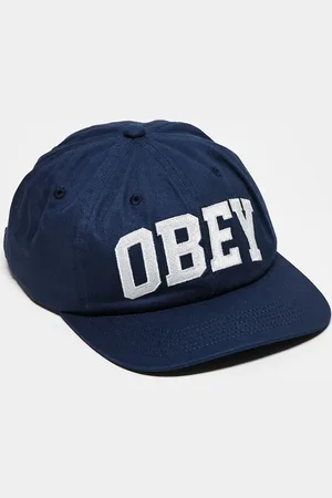 Obey Collegiate 6 panel strapback logo cap in