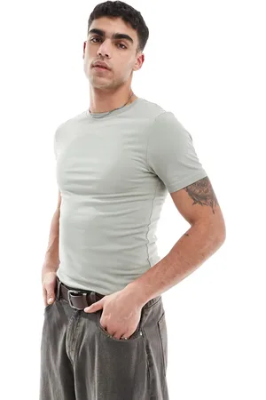 ASOS Essential muscle fit t-shirt in khaki
