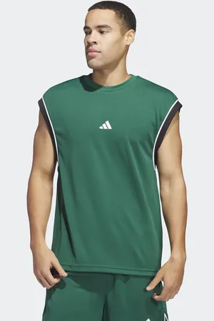 adidas Adidas basketball all-world sleeveless tank top in team dark / black