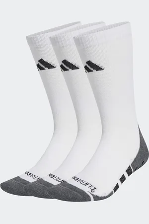 adidas Performance grip climacool cushioned crew socks 3 pairs in / dark grey heather / bl