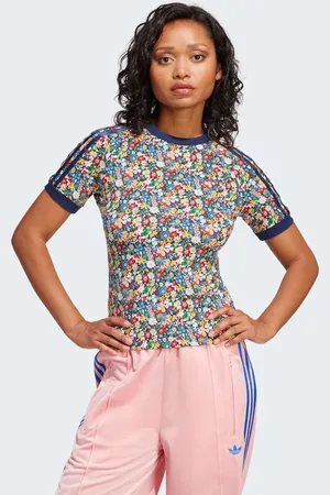 adidas X liberty london cali tee in multicolor / night indigo