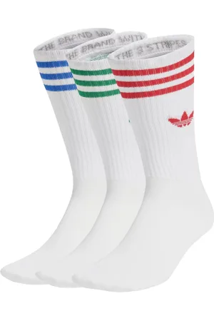 adidas Solid crew socks 3 pairs in / better scarlet / blue