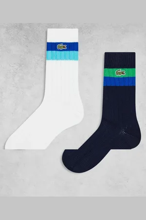 Lacoste Essentials 2 pack rubbed socks in and navy