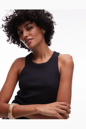ARKET Rib jersey racer back tank vest in blue