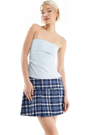 Stradivarius Mini kilt in blue check