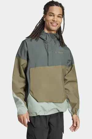 adidas Terrex xploric 2.5l climaproof anorak in legend ivy / olive strata / si