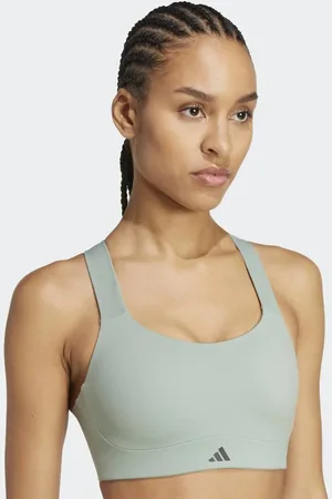 adidas Tlrd impact luxe training high support bra in silver