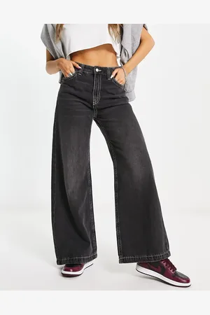Weekday Duchess low rise baggy fit jeans in anthracite