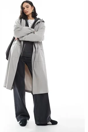 ASOS Longline rain coat with contrast trims in