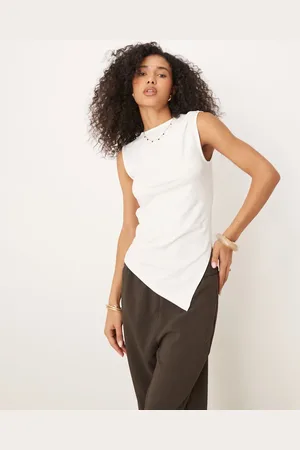 ASOS Asymmetric tank in coconut milk