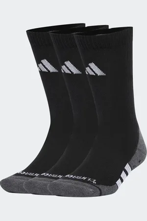 adidas Performance grip climacool cushioned crew socks 3 pairs in / dark grey heather / wh