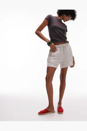 ARKET Pull on linen shorts in beige