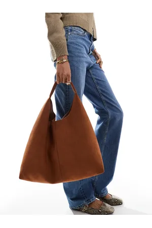 ASOS Faux suede scoop tote bag in tan