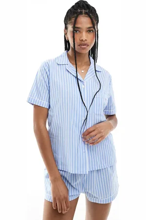 New Look Stripe shorts and shirt pyjama set in