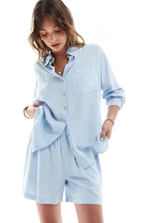 Pieces® Linen touch shirt co-ord in soft