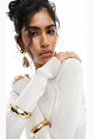 & OTHER STORIES Sheer knitted v neck long sleeve top in