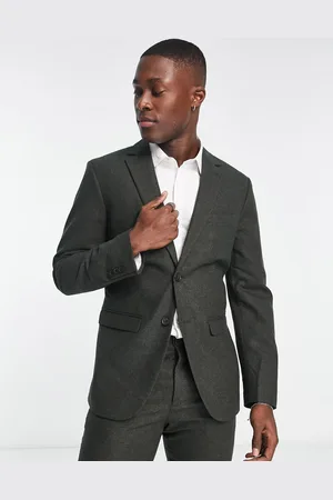SELECTED Slim fit wool mix suit jacket in grey