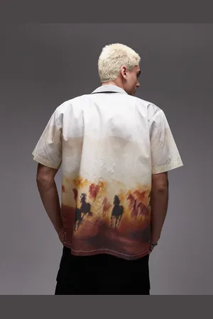 Dickies Running wild western graphic print shirt in tan