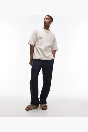 Topman Wide leg linen trouser in