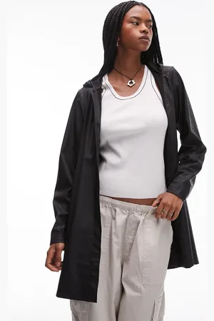 Rains A-line waterproof jacket with tonal logo in