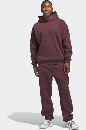 adidas Adidas basketball fleece hoodie (gender neutral) in aurora ruby / brown