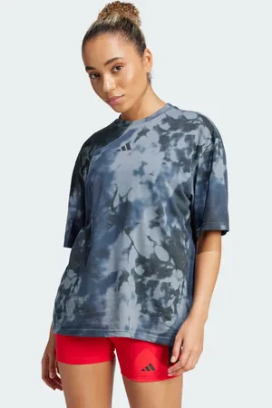 adidas Climacool training club 24/7 graphic tee in aurora ink