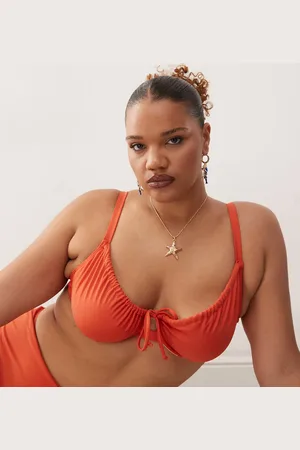 COLLUSION Curve mix and match underwire bikini top in burnt