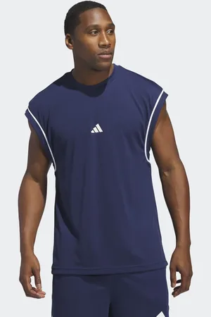 adidas Adidas basketball all-world sleeveless tank top in team navy 2 / team navy b