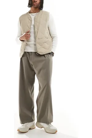 Bershka Balloon tailored trouser in beige