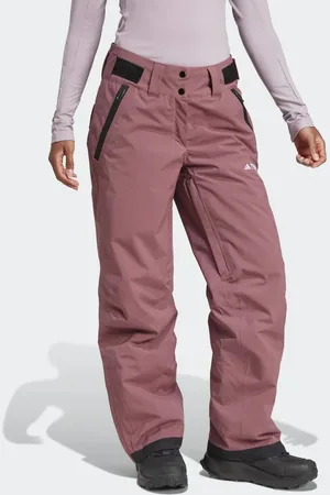 adidas Terrex xperior 2l insulated stretch pants in burgundy / white