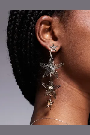 ASOS Drop earrings with diamantes in starfish design in tone