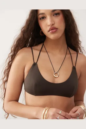 Weekday Multi strap bikini top in dark