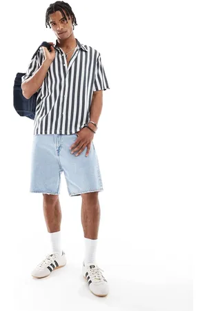 Bershka Striped shirt in navy