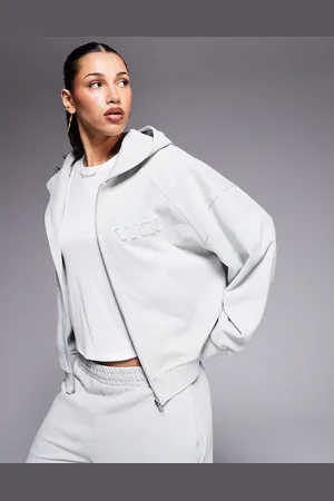ASOS Weekend Collective heavyweight zip through hoodie co-ord in washed sage