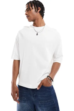 Bershka Tonal back print boxy t-shirt in white