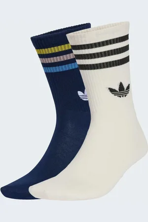 adidas X liberty london crew socks 2 pairs in multicolor / chalk white